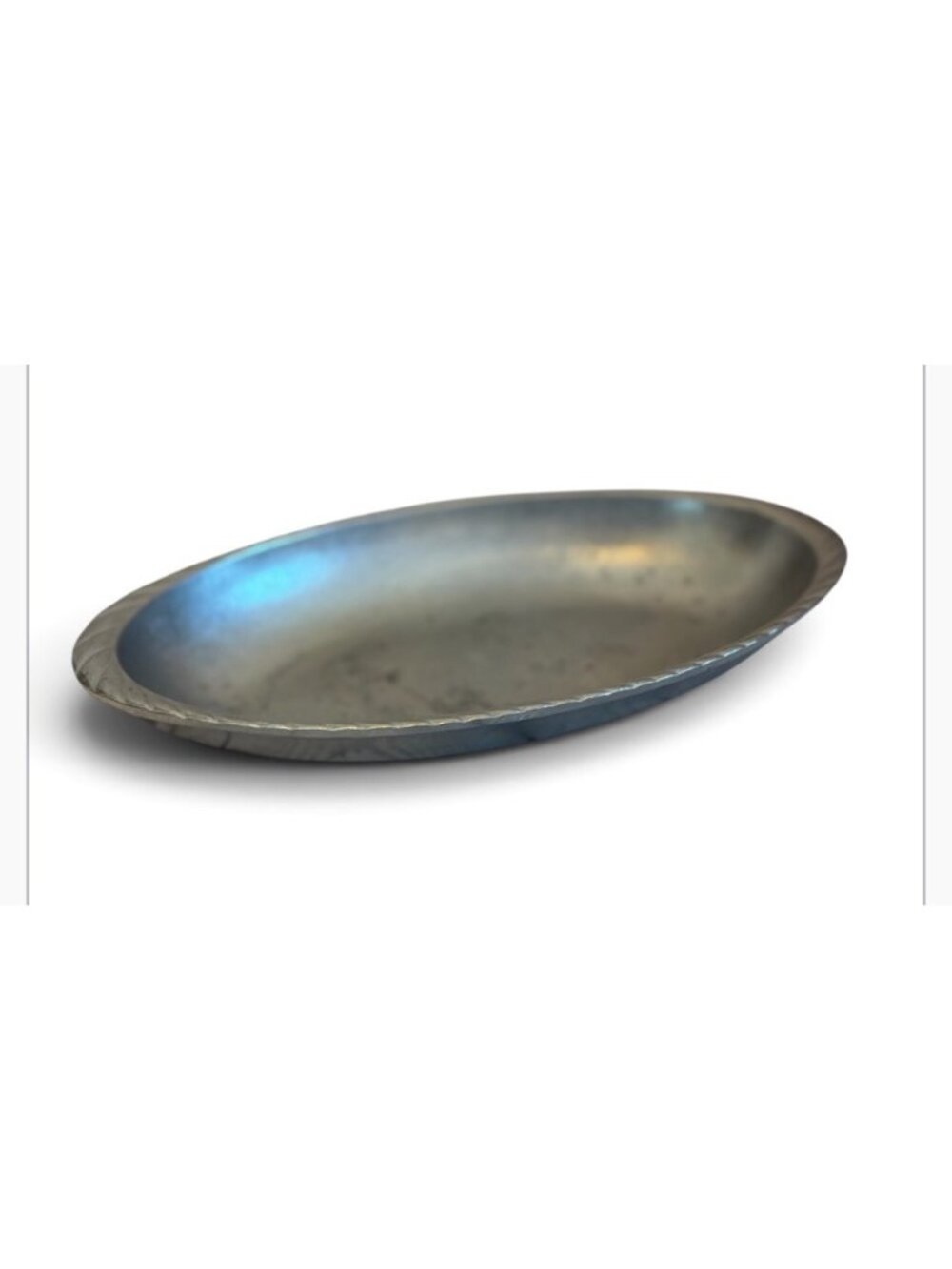 Vintage The Wilton Co. RWP Pewter Oval Dish Scalloped Edge 13” Long